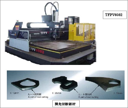 Ｙ開先プラズマ切断機による建設機械部品の開先加工